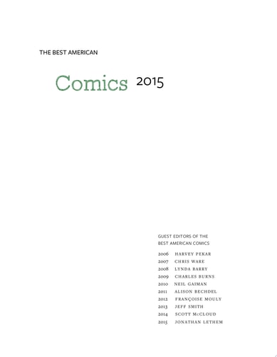 The Best American Comics 2015 — Bill Kartalopoulos