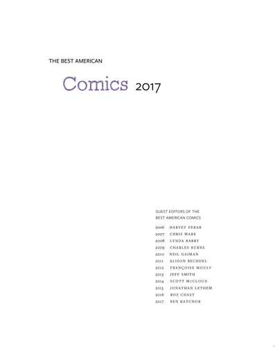 The Best American Comics 2017 — Bill Kartalopoulos