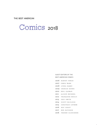 The Best American Comics 2018 — Phoebe Gloeckner
