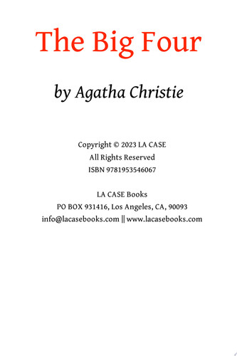 The Big Four A Hercule Poirot Mystery — Agatha Christie