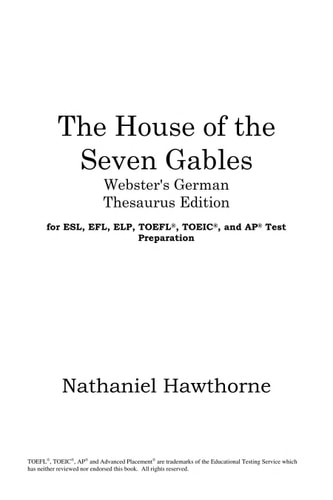 The house of seven gables — Nathaniel Hawthorne
