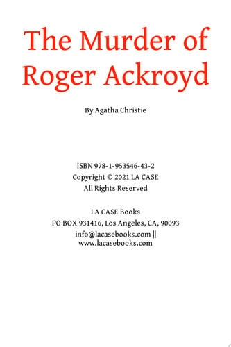 The Murder of Roger Ackroyd — Agatha Christie