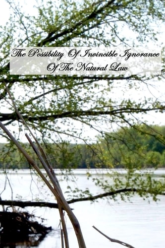 The Possibility Of Invincible Ignorance Of The Natural Law — Stanley Bertke